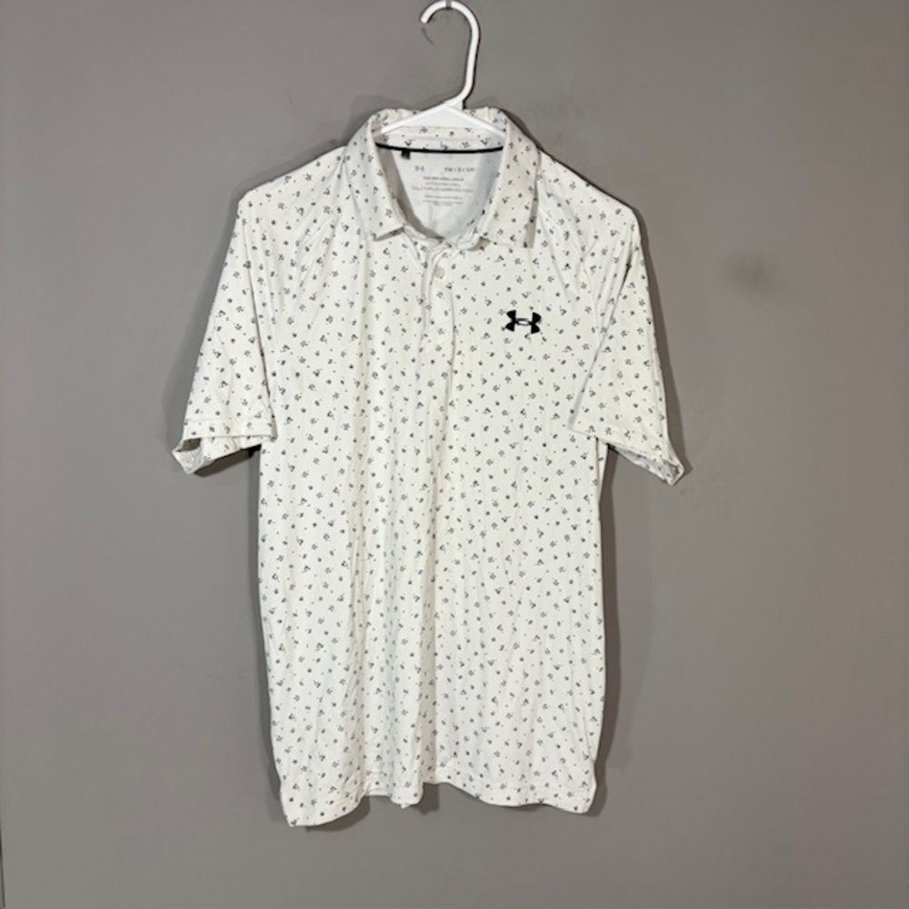 Under Armour Iso-Chill Polo Shirt Mens S White Golf Performance Stretch Top